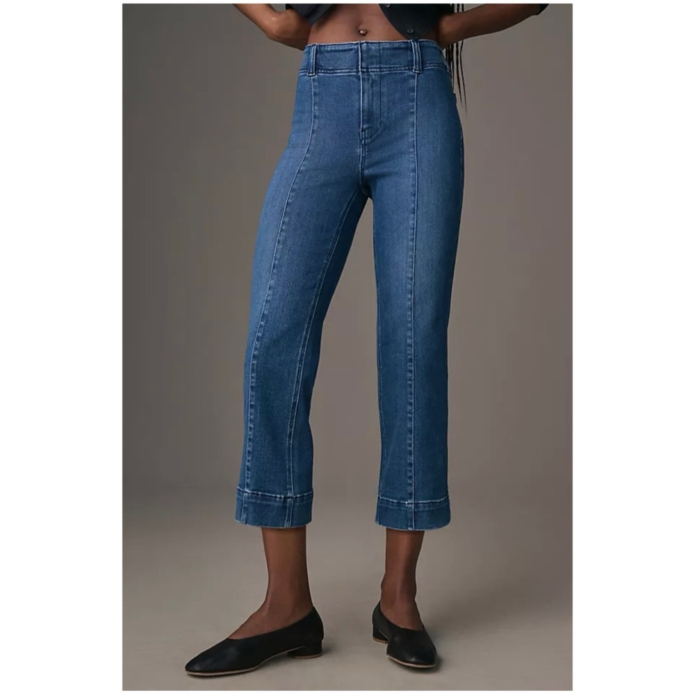 Anthropologie Pilcro Women’s Sz 27 High Rise Crop Flare Jeans Stretch Denim